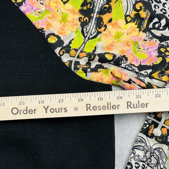 MINKPINK Womens M Black Crewneck Pullover Printed Sleeve Sweatshirt Trendy Top - Picture 10 of 15